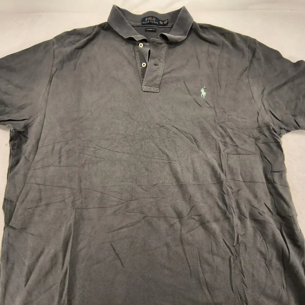 Polo Ralph Lauren Classic Fit Short Sleeve Polo Shirt Mens Size 2XL Gray Blue